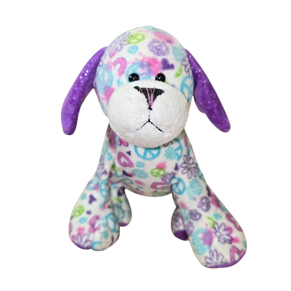 Y2k Webkinz Ganz Plush Peace Sign Dog Purple